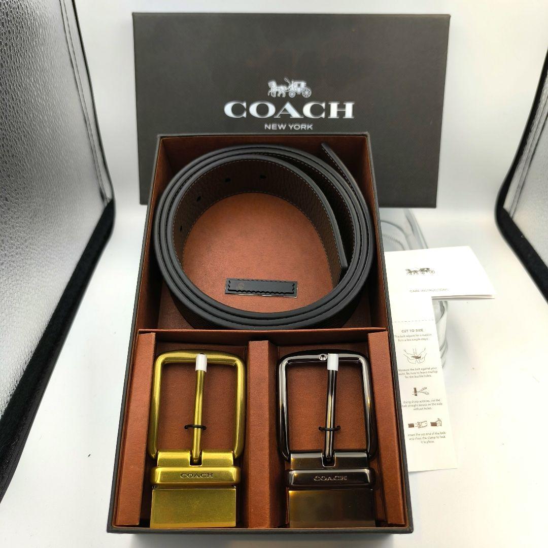 新品✨COACH コーチ レザー ベルト セット メンズ リバーシブル
