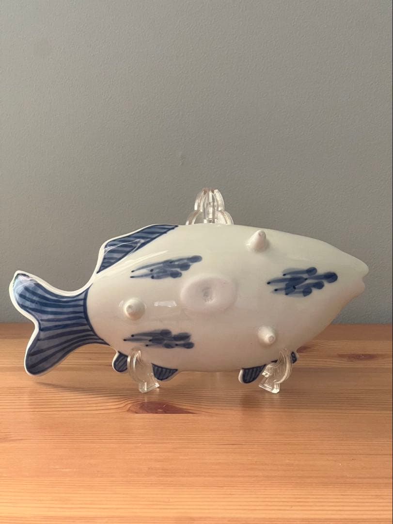 深川製磁 魚彫刻　取皿揃　三つ足 足付皿　5枚　魚型向付　　深川製