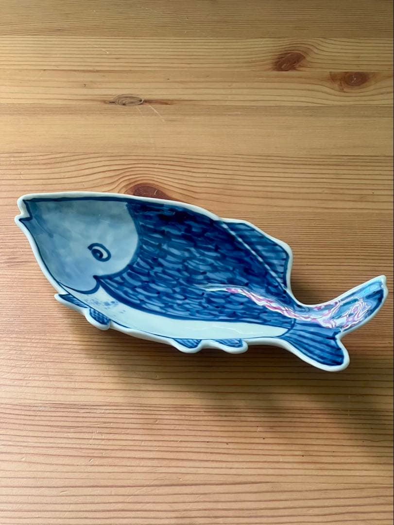 深川製磁 魚彫刻　取皿揃　三つ足 足付皿　5枚　魚型向付　　深川製