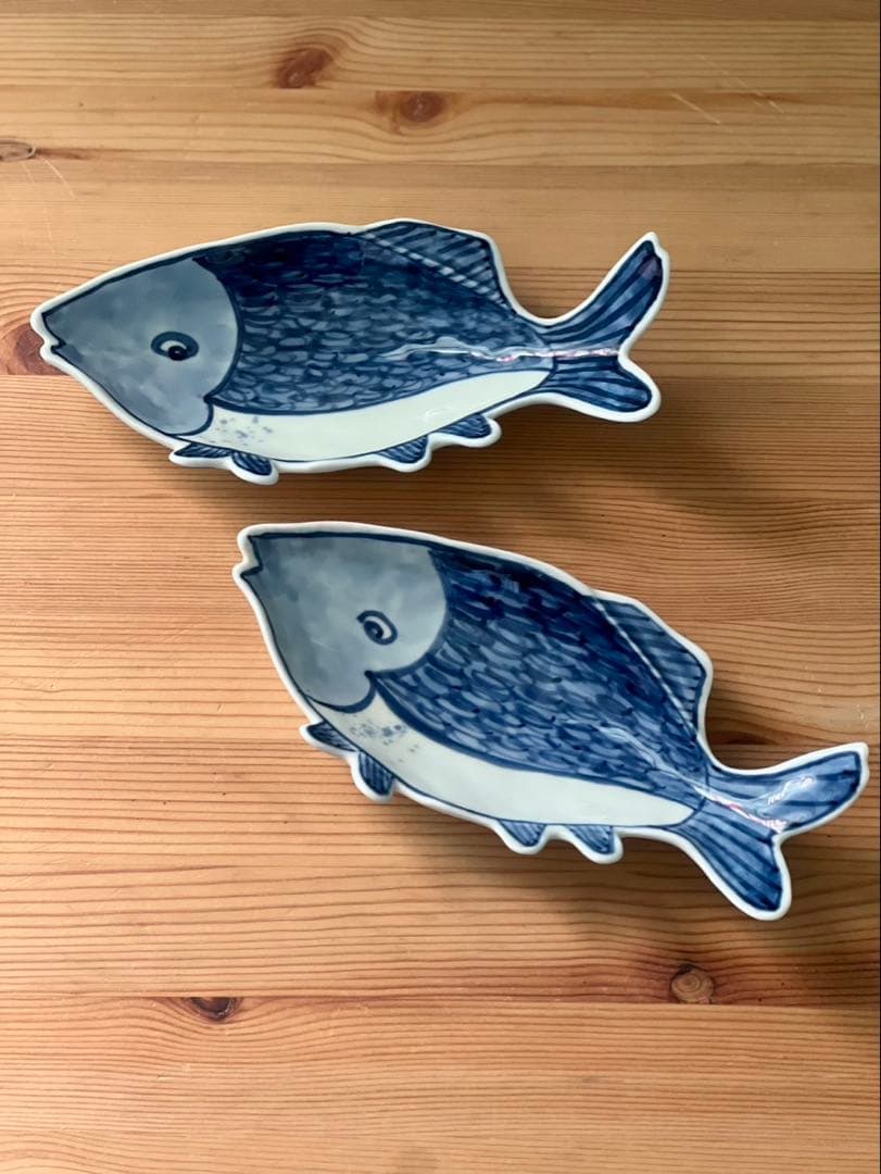 深川製磁 魚彫刻　取皿揃　三つ足 足付皿　5枚　魚型向付　　深川製