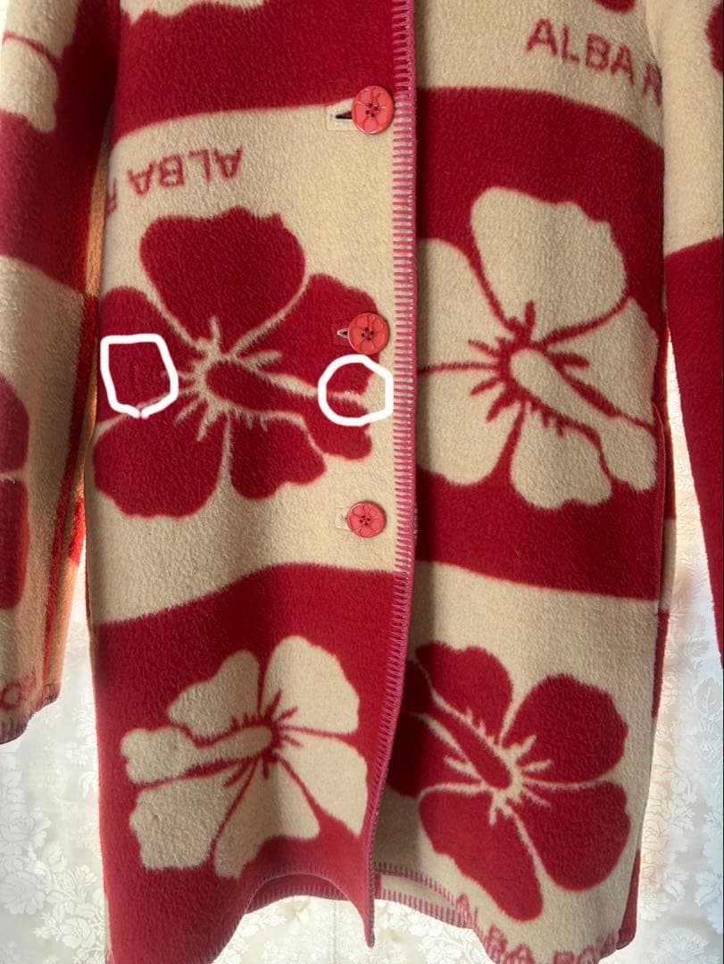 ALBA ROSA ハイビスカス柄 ロングコート