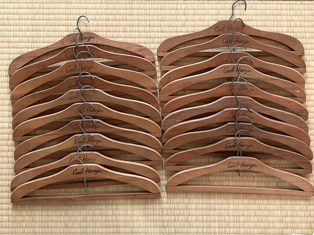天然木製 コートハンガー 20本セット