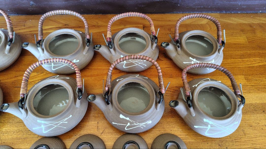 松葉平型土瓶　8セット