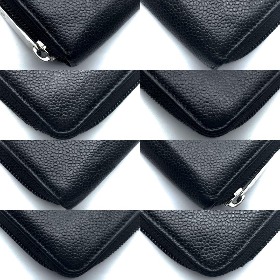 【極美品✨新型】シャネル 長財布 ココステッチ キャビア ラウンドジップ 黒