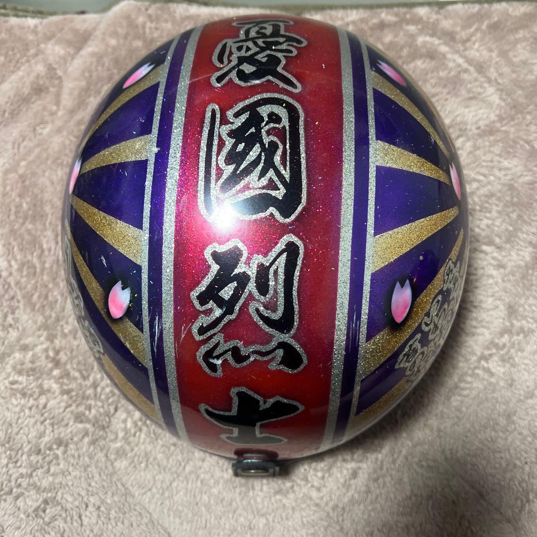 桜デザイン 半帽ヘルメット　つばなし