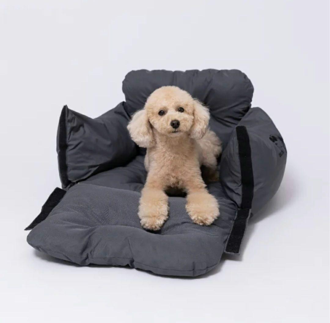 スヌーピー　ドライブキャリーベッド　犬用カーシート ペットベッド　グレー
