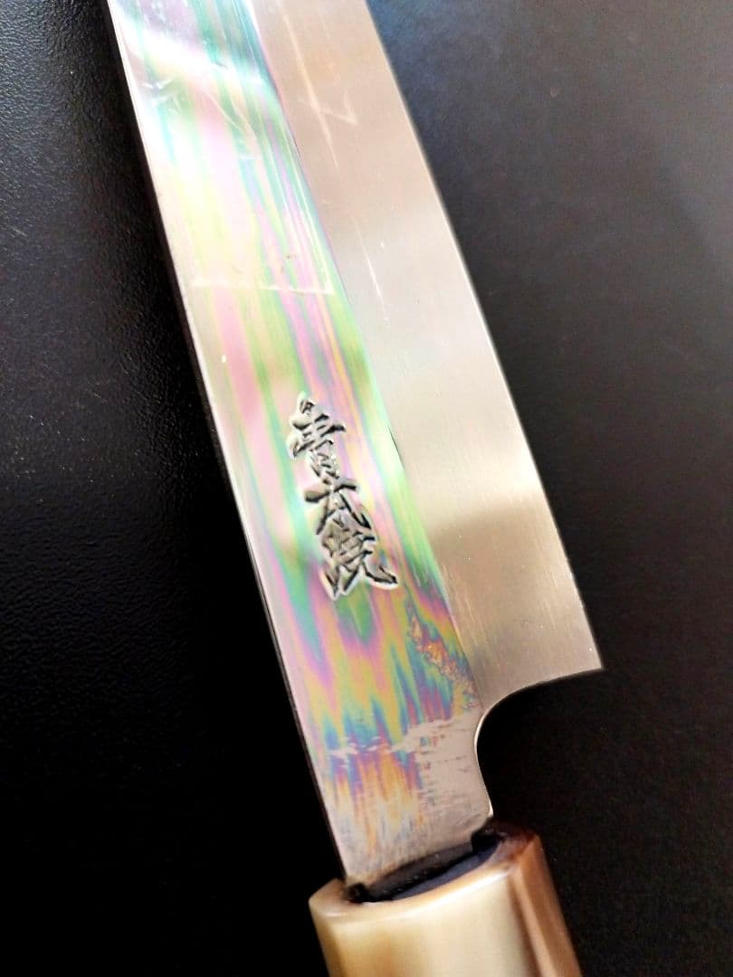柳刃包丁　青本焼　尺　黒檀柄　未使用　本焼