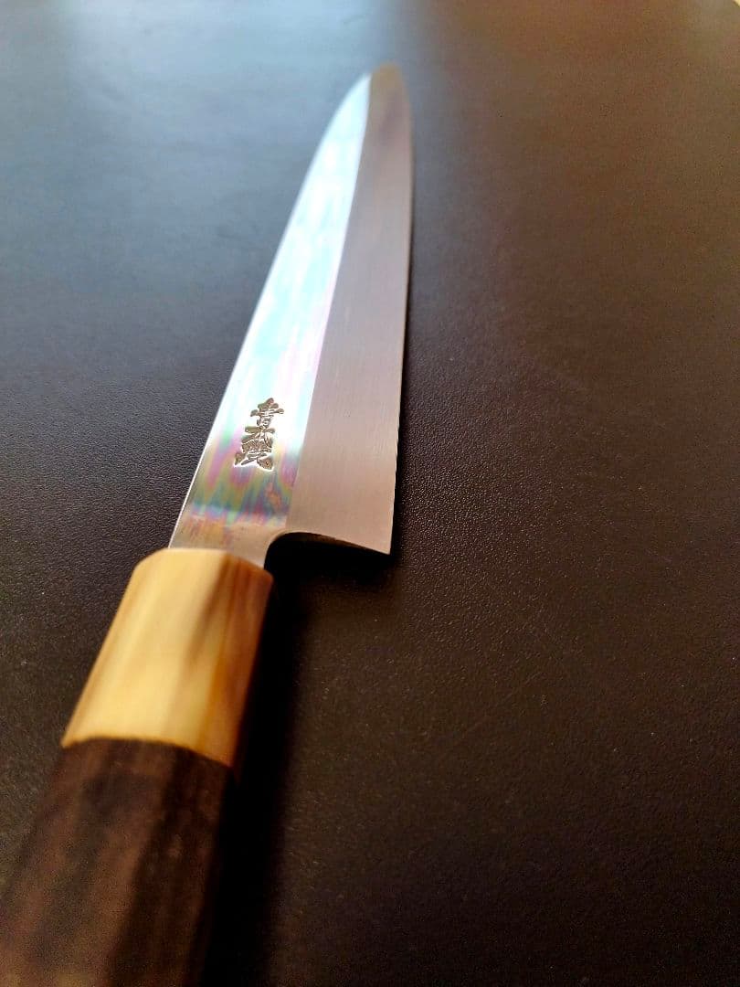 柳刃包丁　青本焼　尺　黒檀柄　未使用　本焼