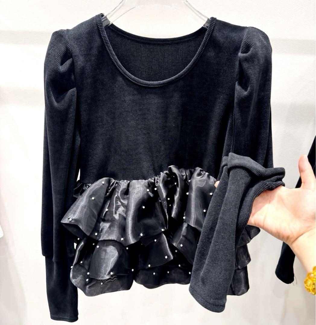 【ラスト1点】Bibiy. AMELIE PEPURAMU KNIT ブラック