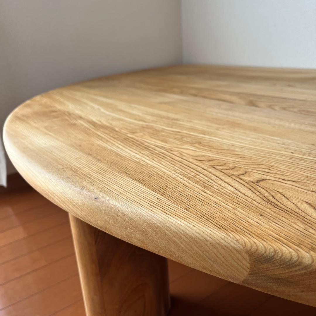 Karimoku カリモク　 国産　無垢　半円テーブル　オイル仕様　半月テーブル