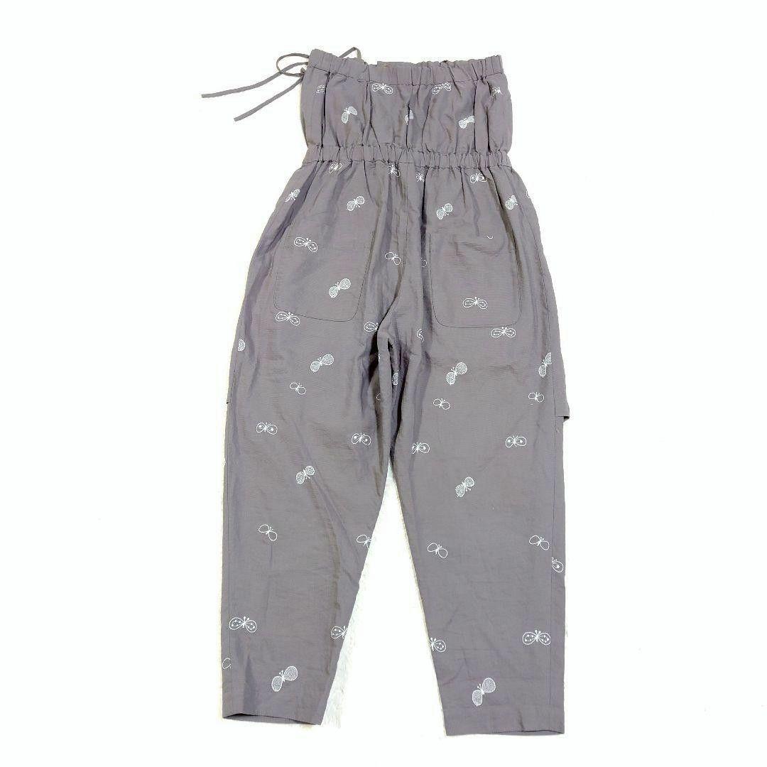 ミナペルホネン サロペット choucho グレー 麻 ストレッチ 日本製 美品