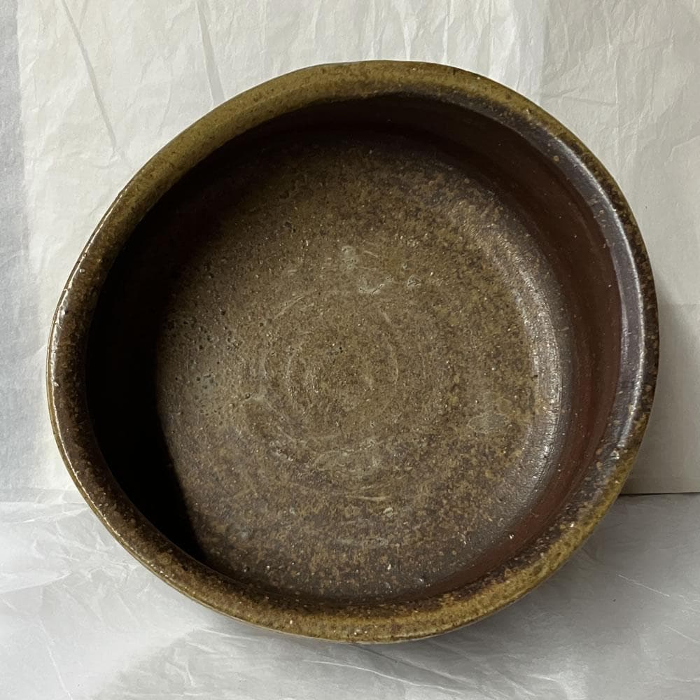 e3137 人間国宝 藤原啓 備前焼 鉢 共箱 口径22～24cm