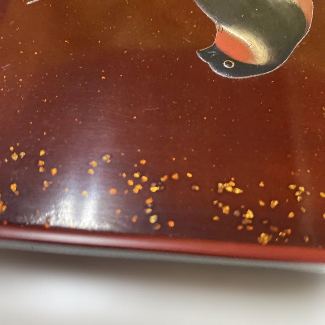 勇助塗　梅貝入に鳥高蒔絵？模様5枚