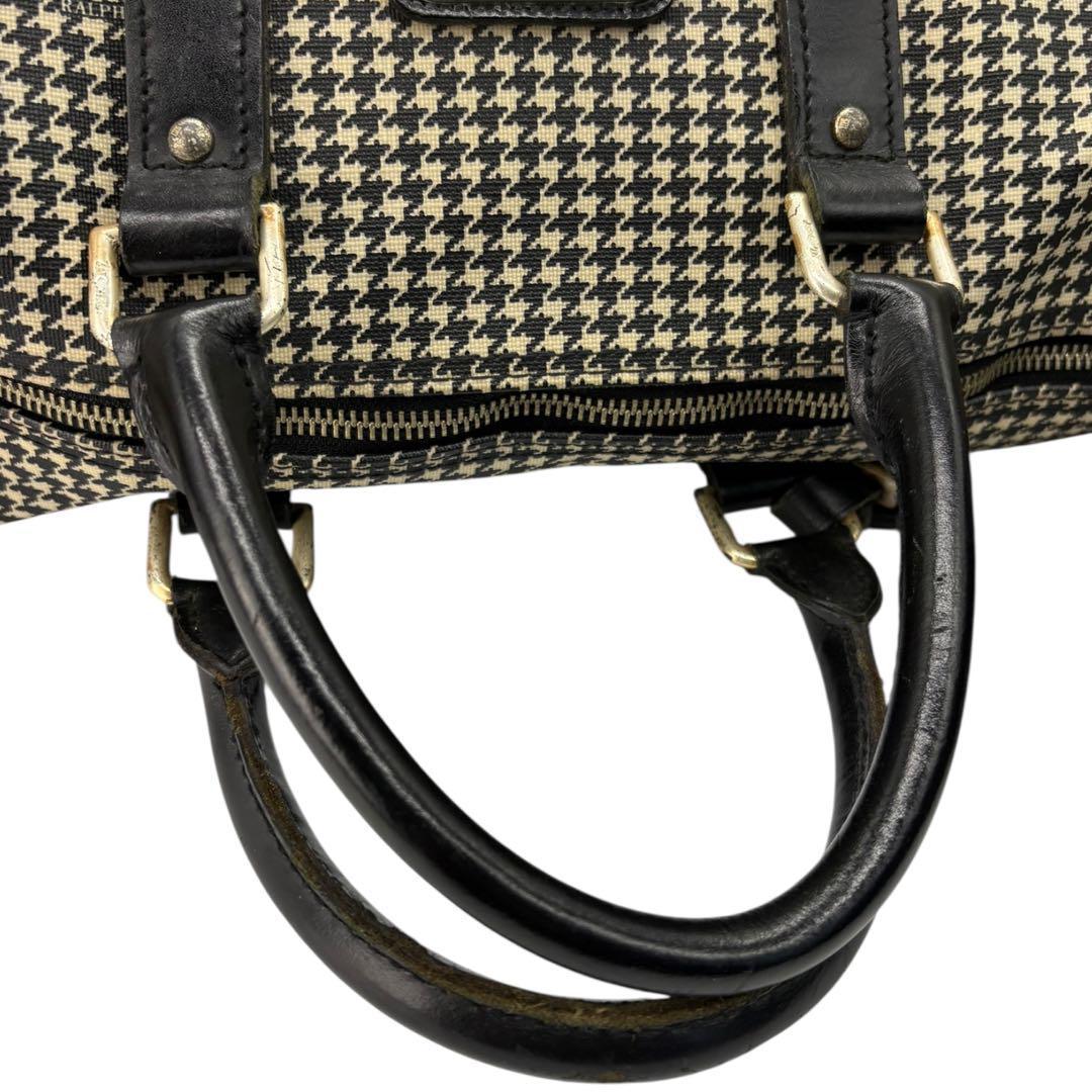 【美品】ポロラルフローレン ボストンバッグ 2way 千鳥柄 レザー　297