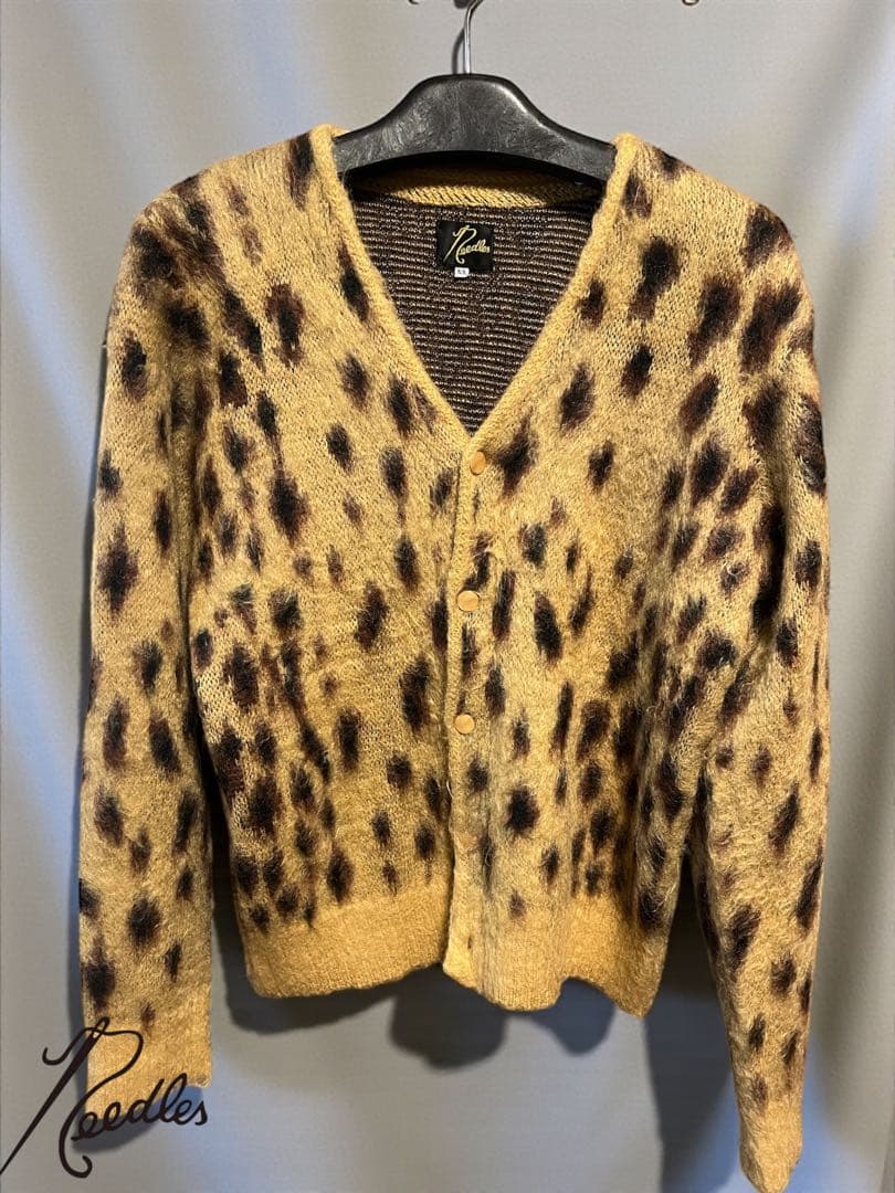 Needles レオパード柄 モヘア カーディガン