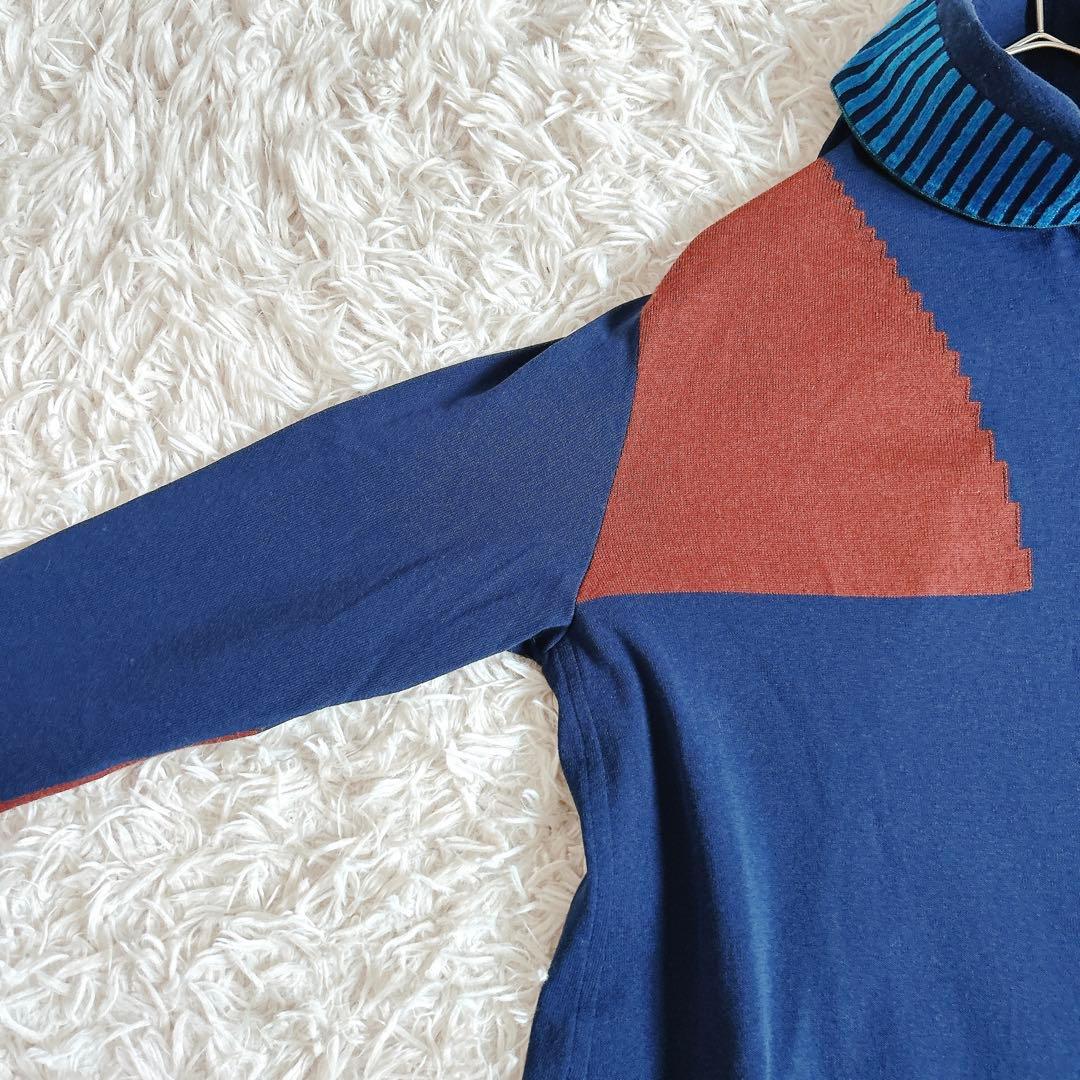 極美品⁂センソユニコ⁂アンキチ⁂タートルネックプルオーバー　ややロング　総柄　M