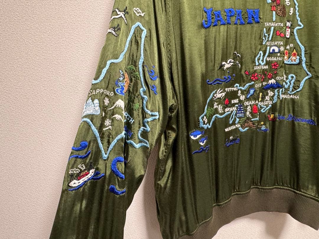 TIGREBROCANTE ティグルブロカンテ　日本地図　刺繍スカジャン