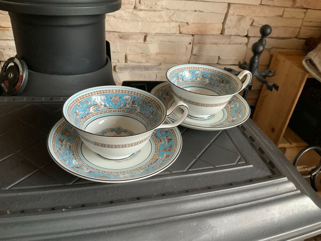 ウェッジウッド フロレンティーンターコイズ カップ&ソーサー 2客