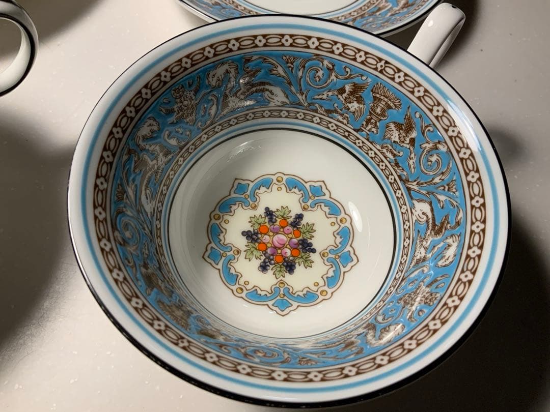 ウェッジウッド フロレンティーンターコイズ カップ&ソーサー 2客