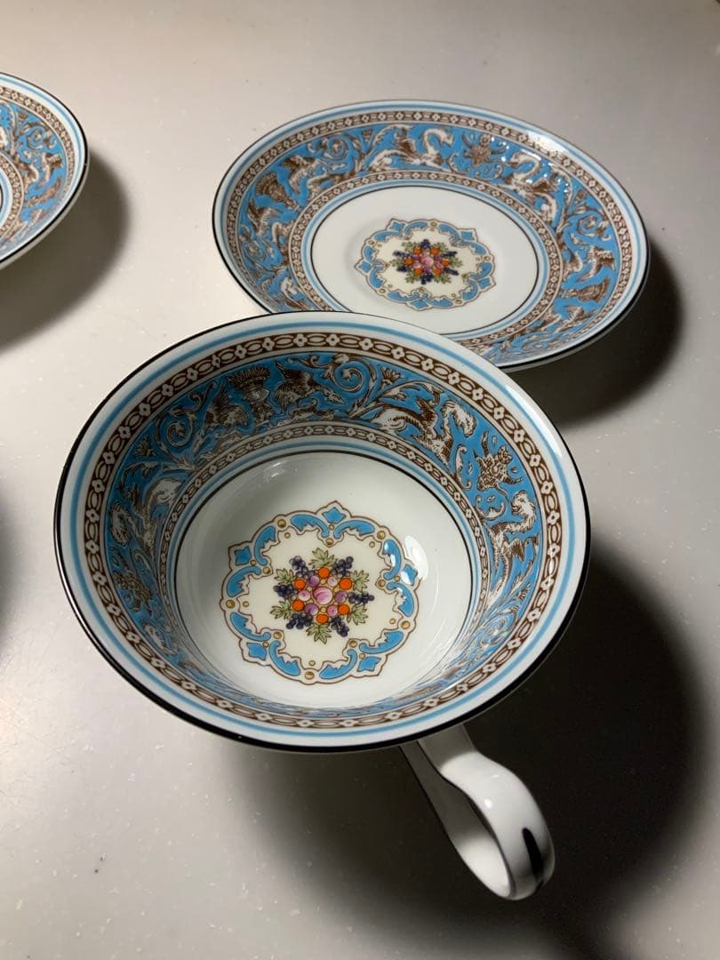 ウェッジウッド フロレンティーンターコイズ カップ&ソーサー 2客