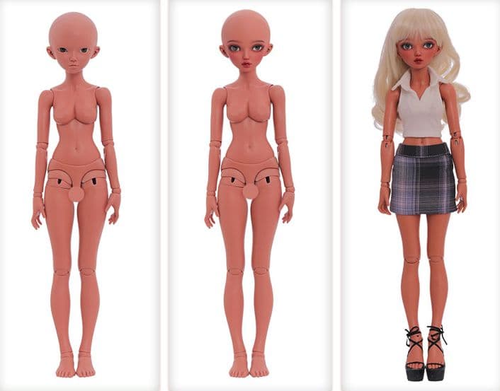 H24 BJD 1/4 ドール本体 Chloe　球体関節人形 ハンドメイド