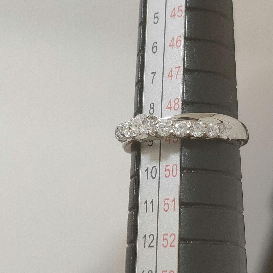 pt900 0.50ct エタニティリング ダイヤモンド ハーフエタニティ 8号