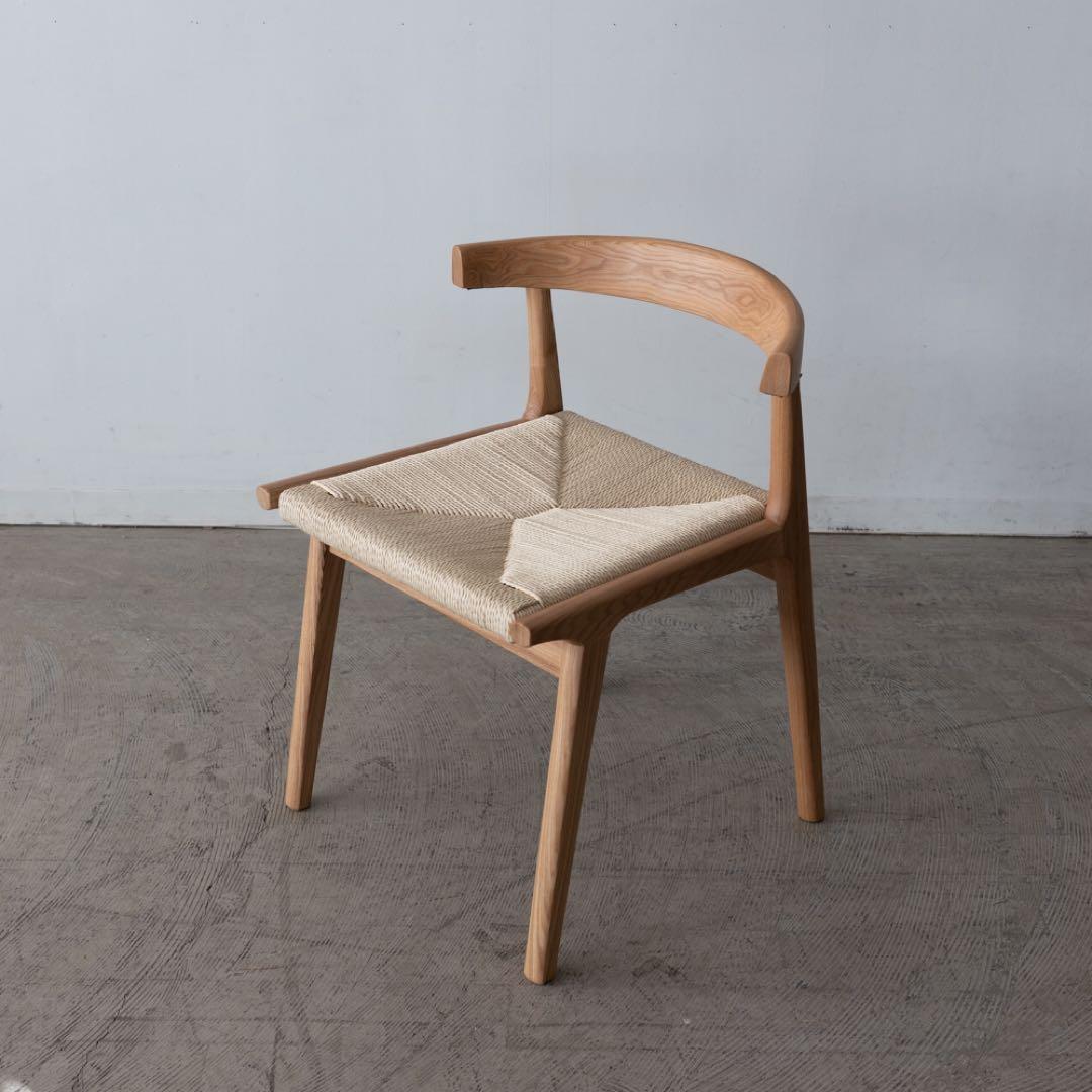 ダイニングチェア　アッシュ材　ペーパーコード