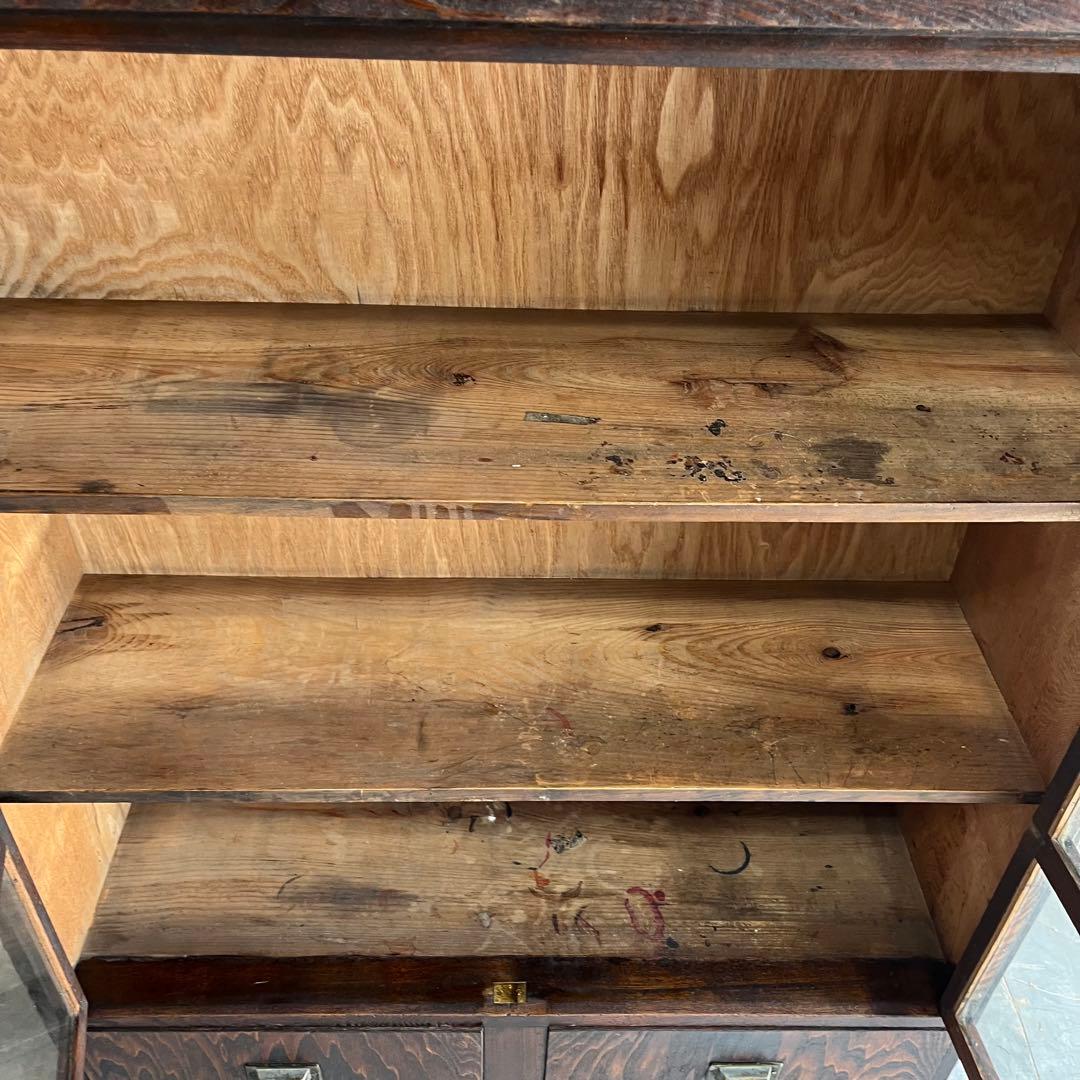 アンティーク ガラス 戸棚 チェスト キャビネット 飾り棚 昭和レトロ z477