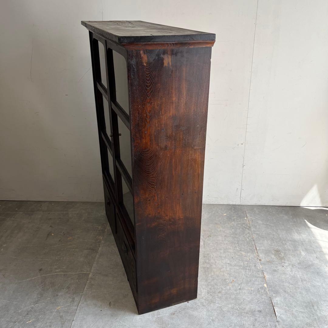 アンティーク ガラス 戸棚 チェスト キャビネット 飾り棚 昭和レトロ z477