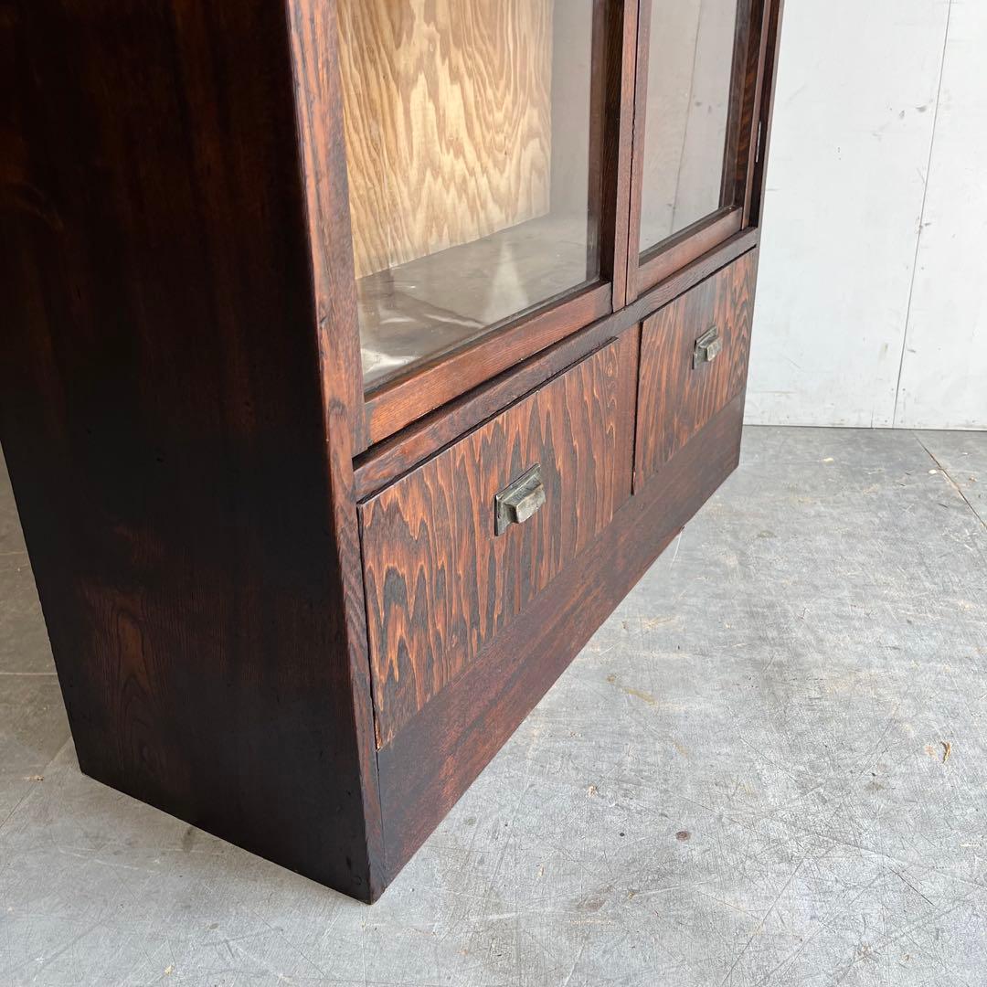 アンティーク ガラス 戸棚 チェスト キャビネット 飾り棚 昭和レトロ z477