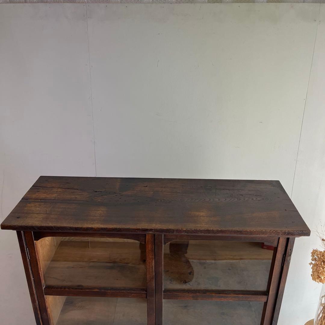 アンティーク ガラス 戸棚 チェスト キャビネット 飾り棚 昭和レトロ z477