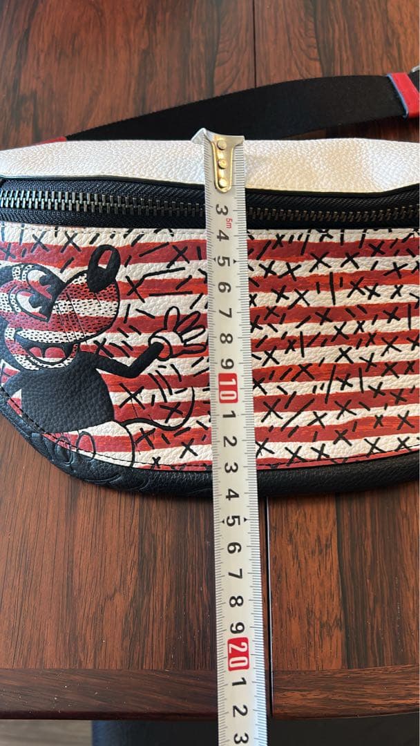COACH ボディバッグ 赤白ストライプ