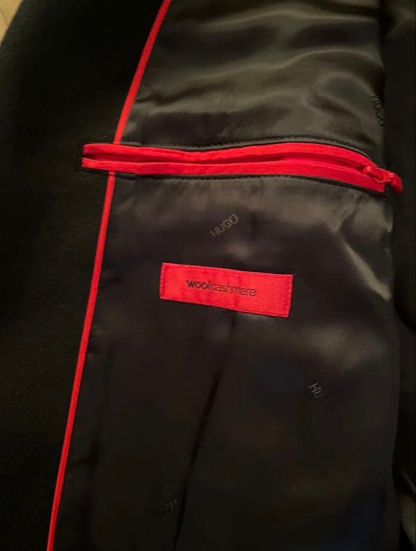 極美品HUGO ブラック チェスターコート