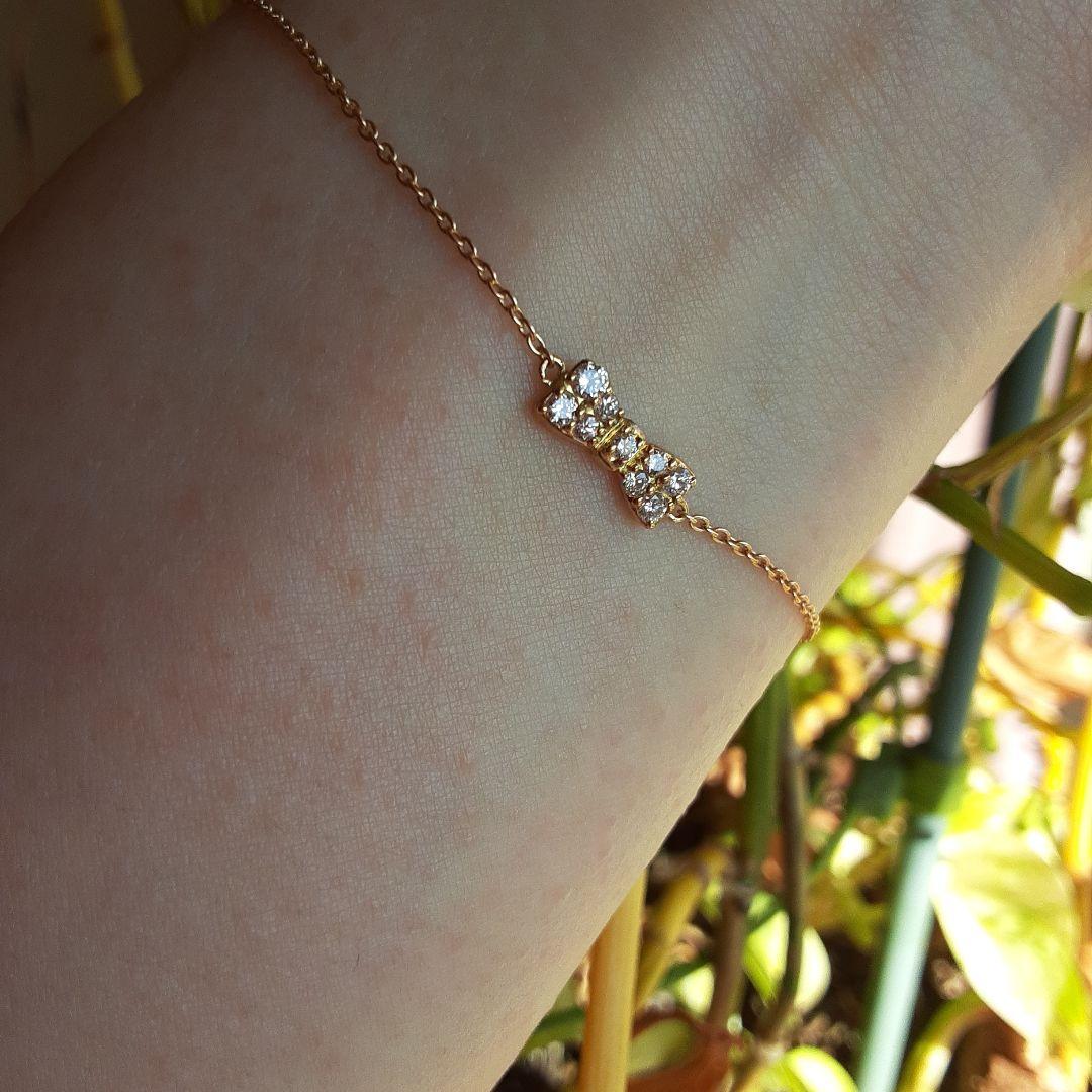 k18ダイヤモンドブレスレット★リボン★18金★最終価格ダイヤモンドパヴェ