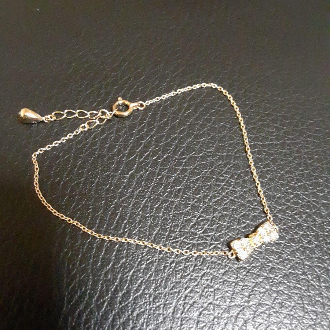 k18ダイヤモンドブレスレット★リボン★18金★最終価格ダイヤモンドパヴェ