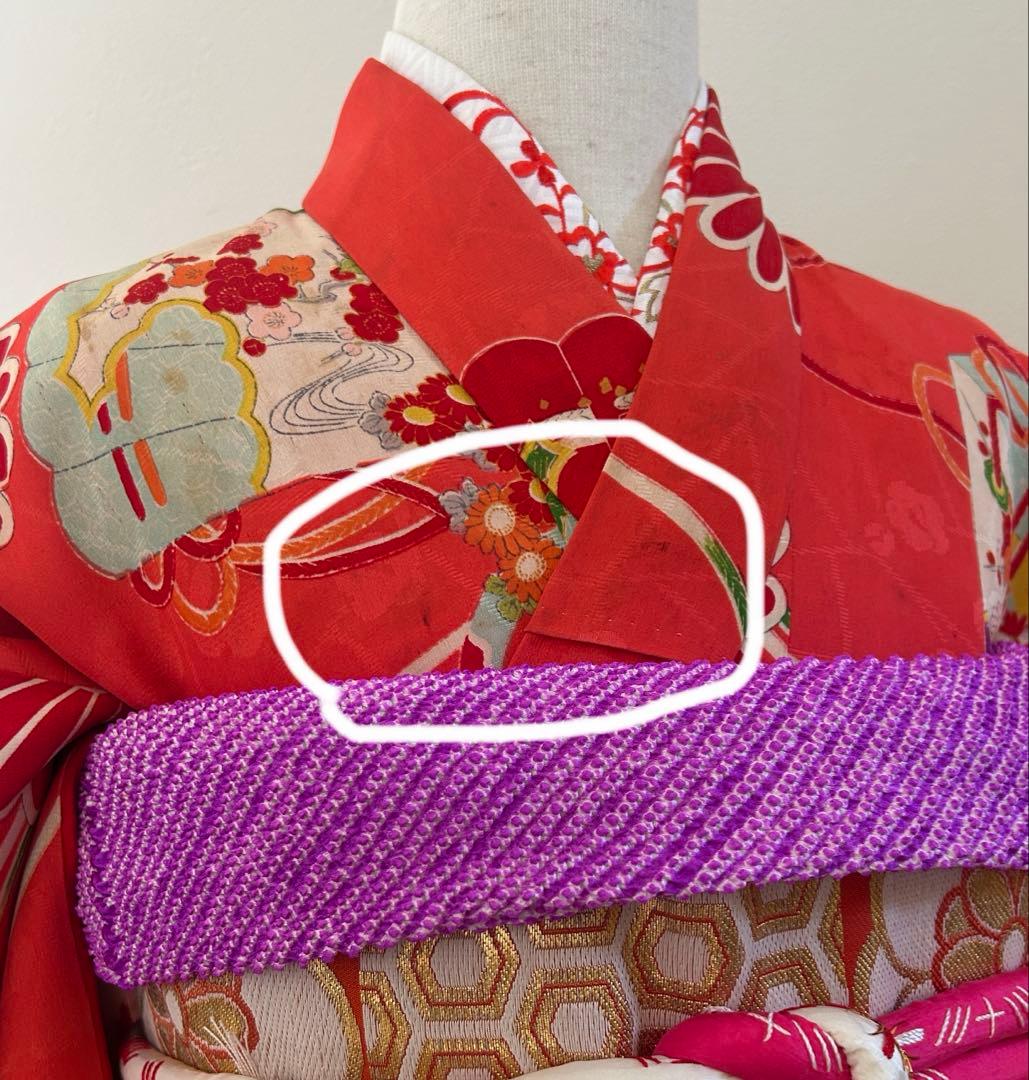 5歳　6歳　7歳　七五三　 アンティーク正絹着物、帯、帯揚げ、帯締め、しごき