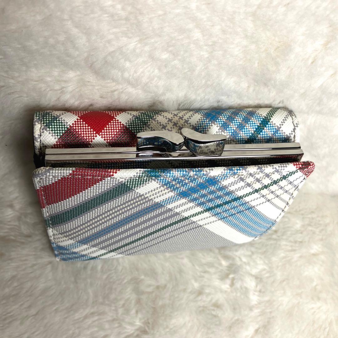 【未使用】Vivienne Westwood✨三つ折りミニ財布　チェック　がま口
