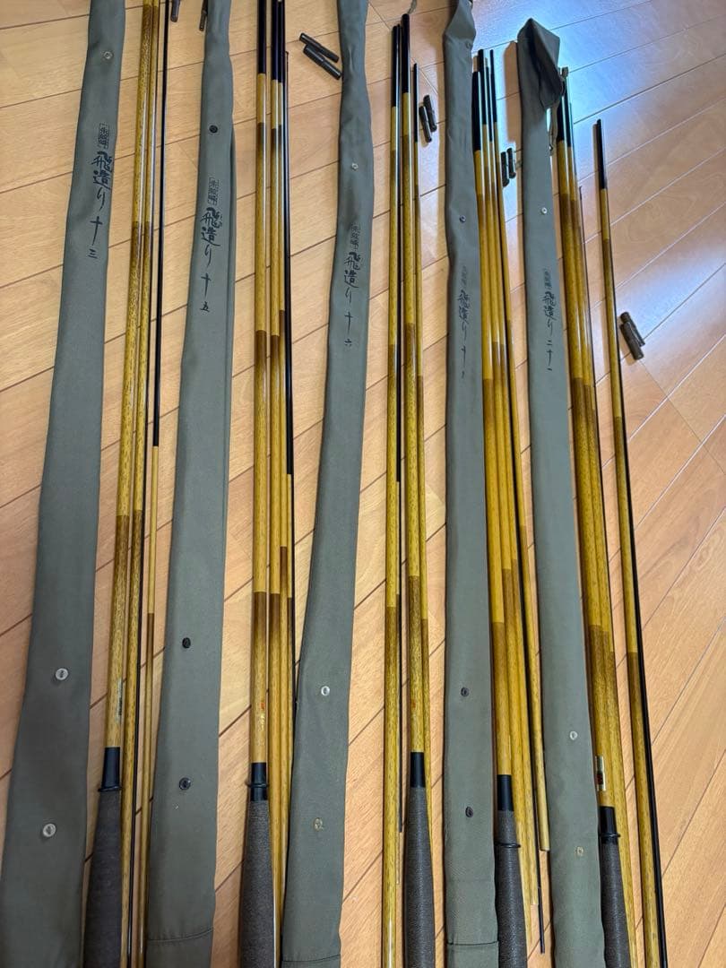 美品ヘラブナ竿　朱紋峰セット