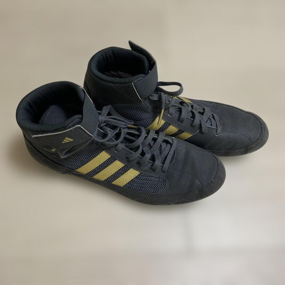 adidas レスリングシューズ 黒/金 ハイカット