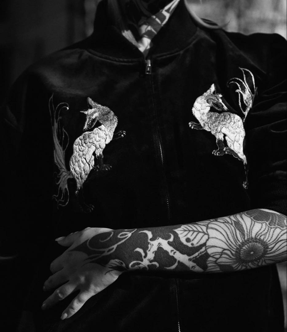 GAKKIN × BUDSPOOL 白墨狐 SOUVENIR JACKET