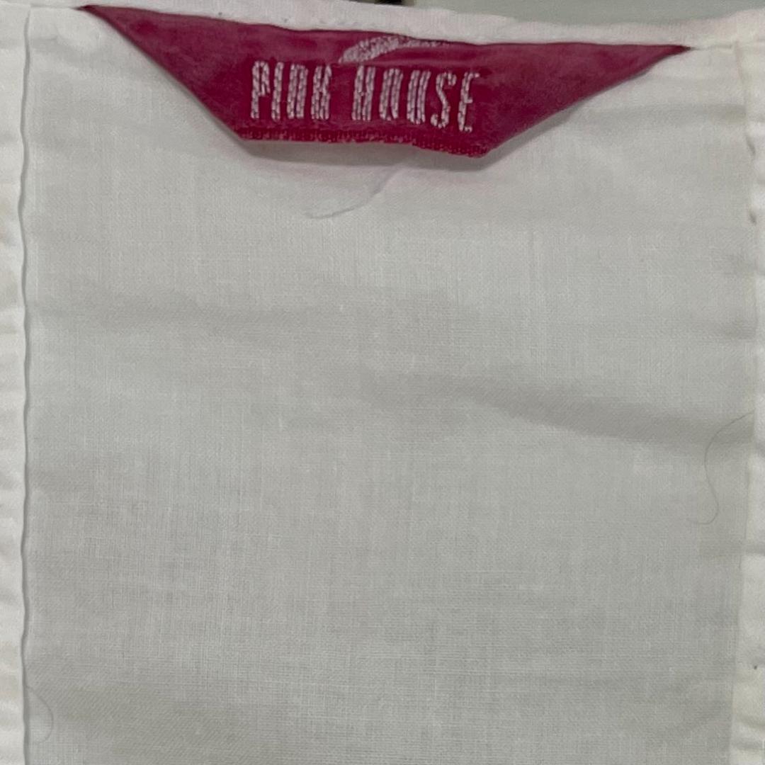 PINK HOUSE　ピンクハウス　ホワイトフリル半袖シャツ 綿100%