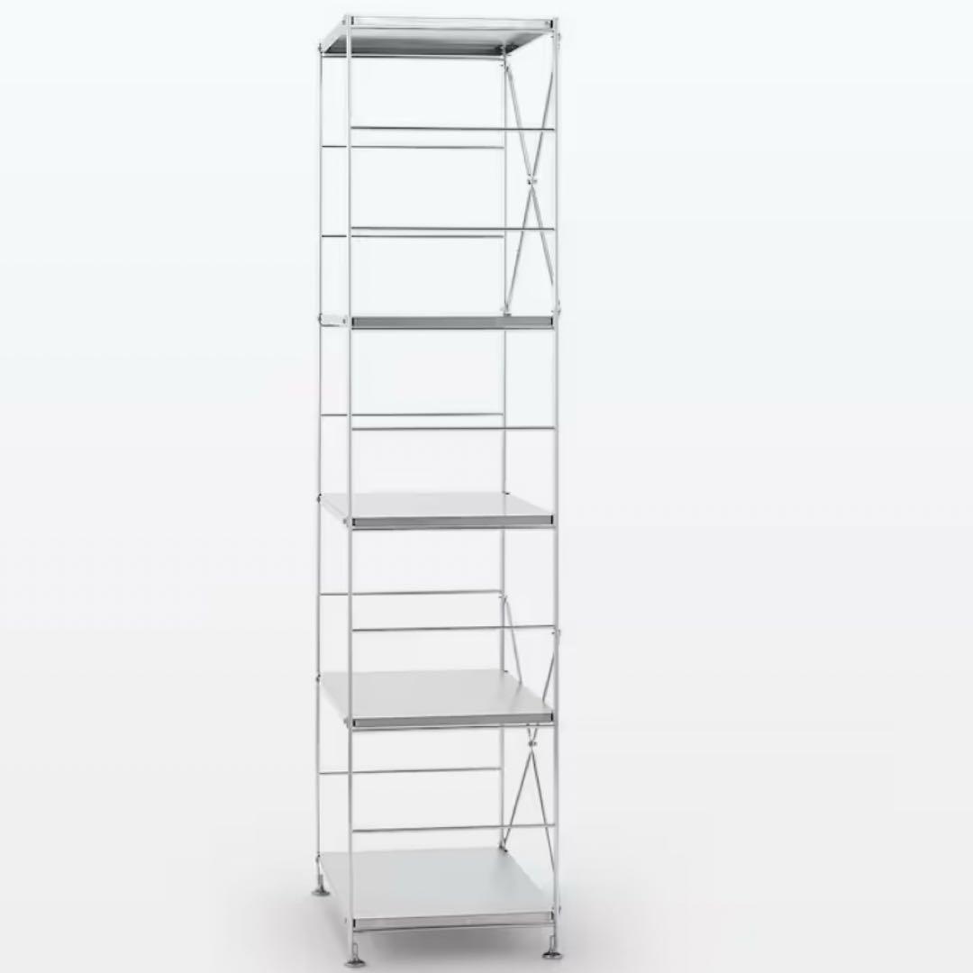 【美品】175.5ステンレスユニットシェルフ大ワイヤーバスケット付　2組出品中2