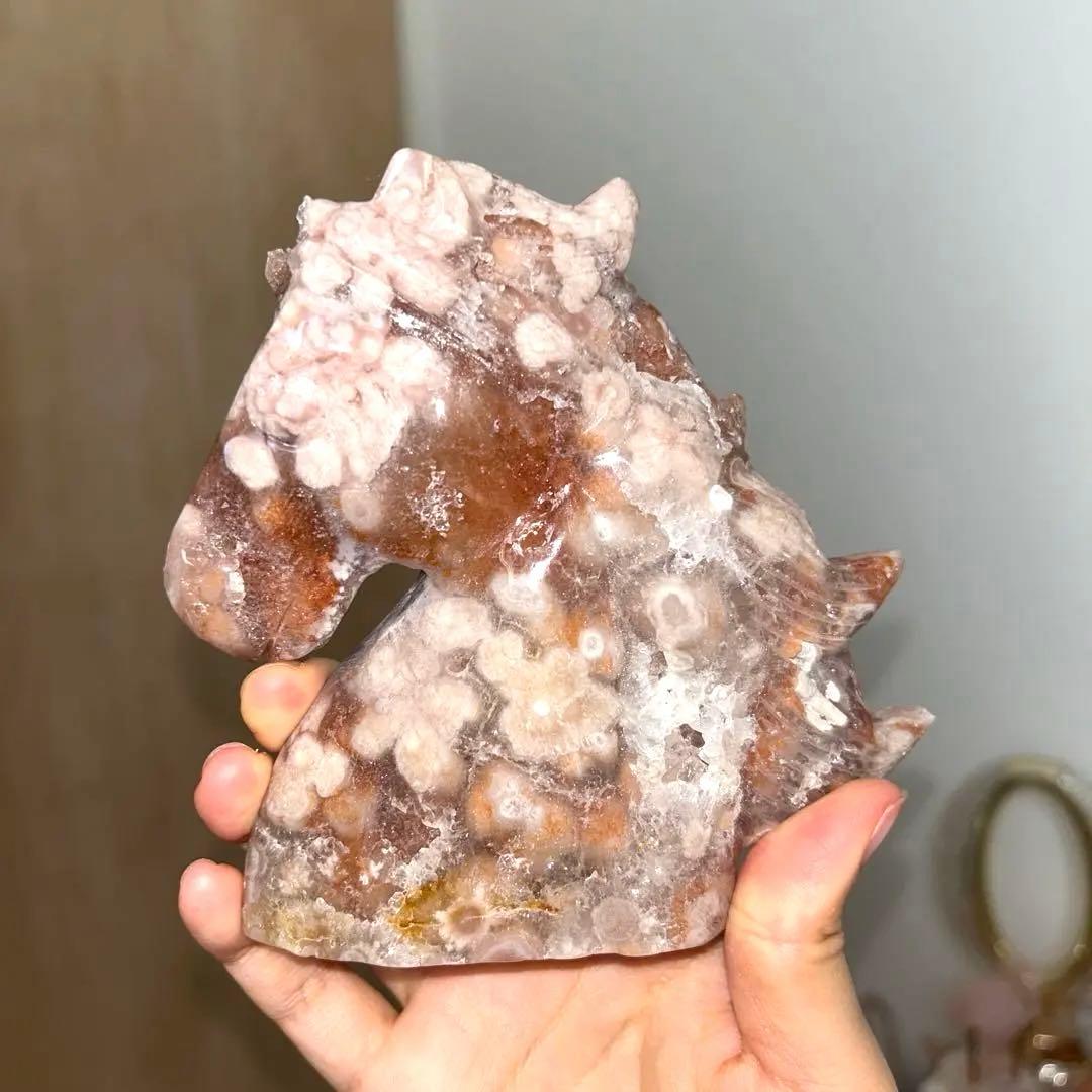 ユニコーン ピンクアメジスト 桜瑪瑙 天然石 bigサイズ479g