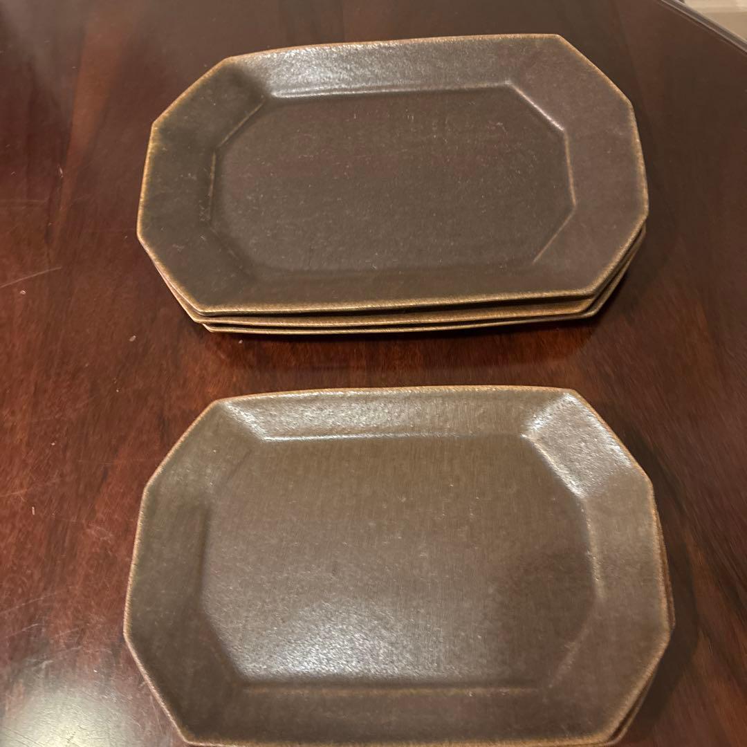 【大】古谷製陶所 八角長方皿 3枚セット