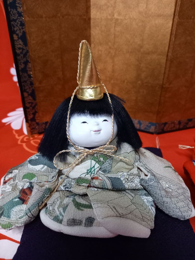 江戸御所人形五代目吉野光宝作、雛人形、屏風セット