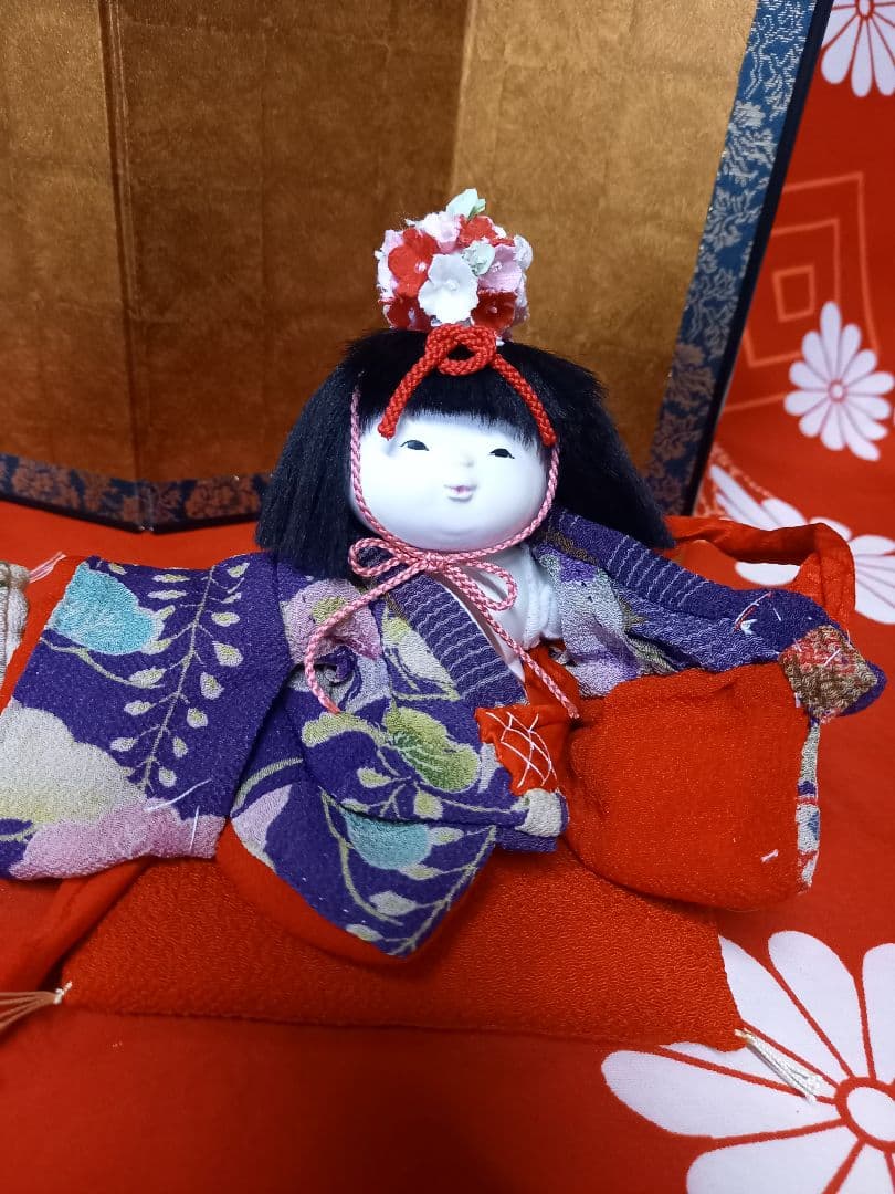 江戸御所人形五代目吉野光宝作、雛人形、屏風セット