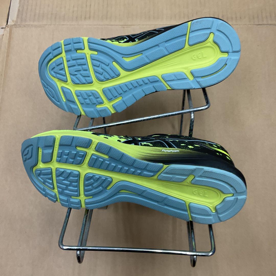 25.5cmASICS ランニングシューズ ネオンイエロー/ブラック