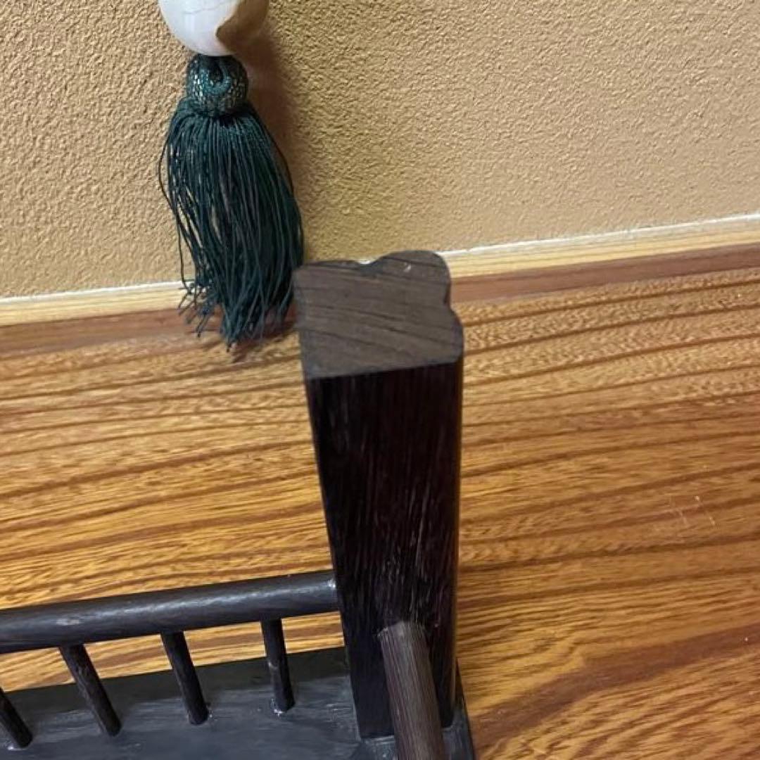 【唐木】鉄刀木（たがやさん)[高級] 花台 【訳あり品】盆栽台 ビンテージ品