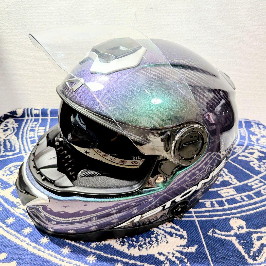 極美品　ASTONE GT-1000F IRIDIUM カーボンヘルメット
