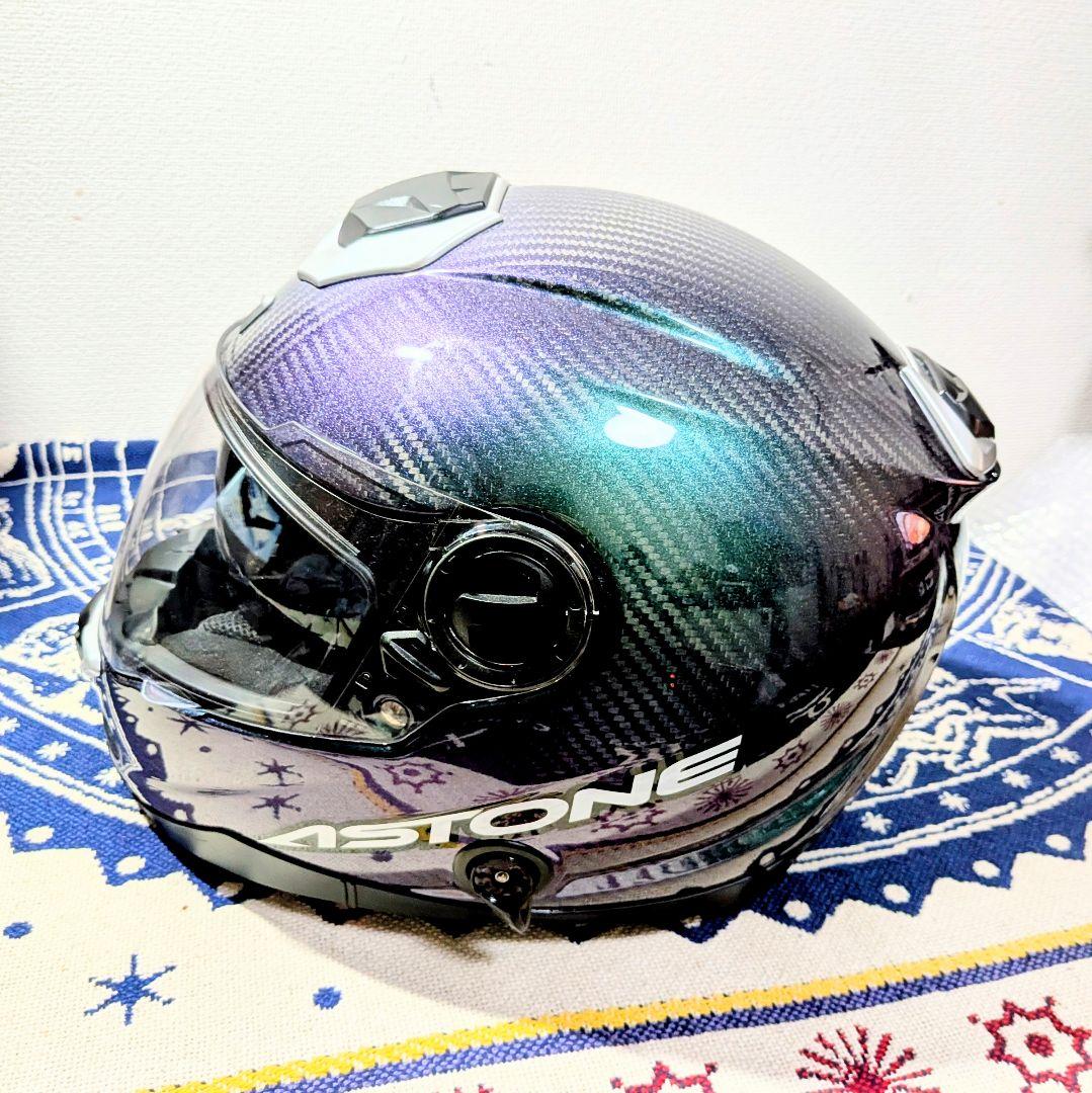 極美品　ASTONE GT-1000F IRIDIUM カーボンヘルメット